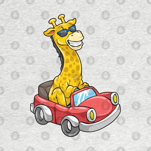 Giraffe with Sunglasses and Car by Markus Schnabel